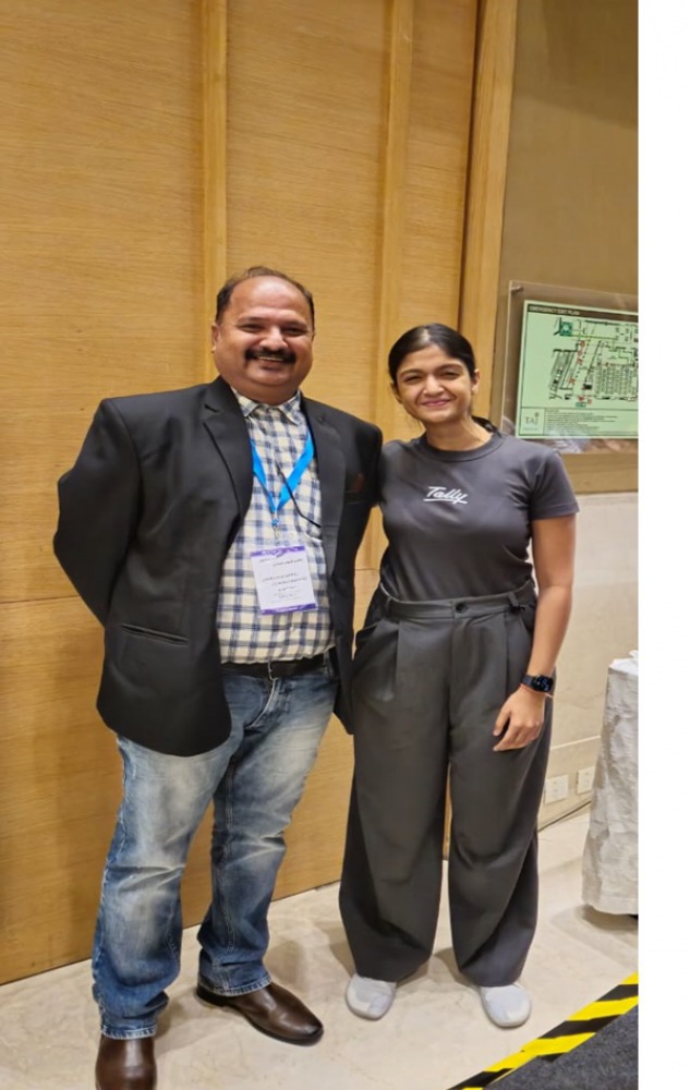 टैली डायरेक्टर सुश्री नुपर गोयनका जी के साथ मनीष सभरवाल टैली इवेंट होटल ताज बेंगलोर 18-19 फरवरी 2025 बेंगलोर