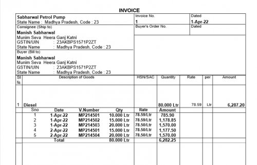 Tally Invoice (Customization on demand )